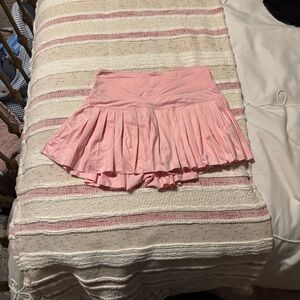 Pink Pleated Mini Skirt